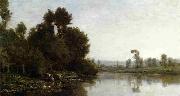 Charles-Francois Daubigny The Banks of River Germany oil painting reproduction